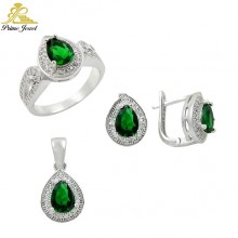 Gümüş zirkon taşlı set